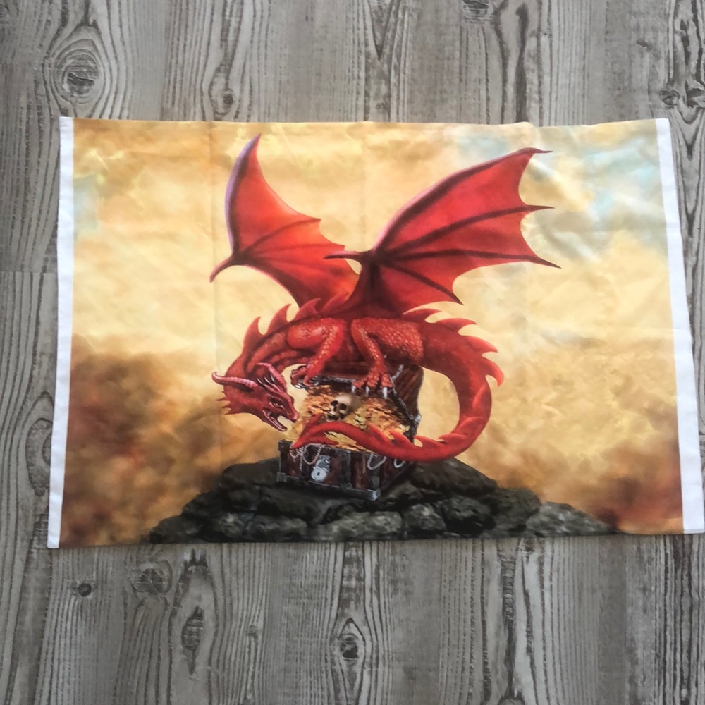 Dungeon and Dragons Game Red Dragon Bedding One Standard Pillowcase